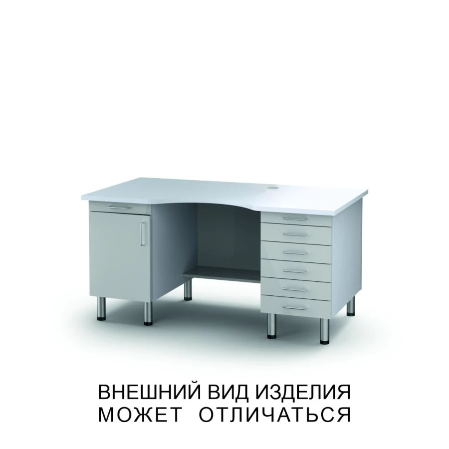 Double Cabinet Microscope Table with Swing Door and Drawers