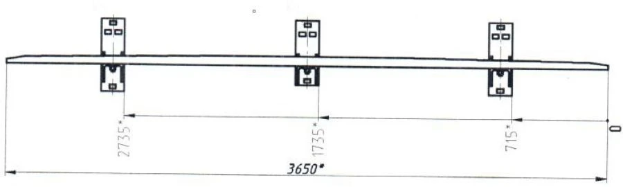 Cross Joint Support Rail with Pads for Structural Stability 2769.02.000/-01
