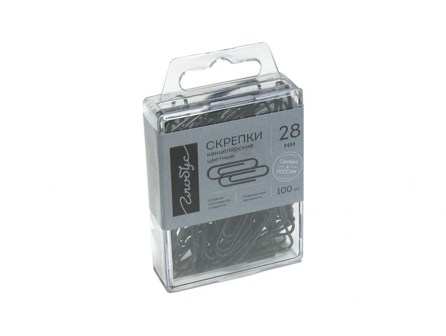 Smooth Black Paper Clips 28mm - 100 Pieces