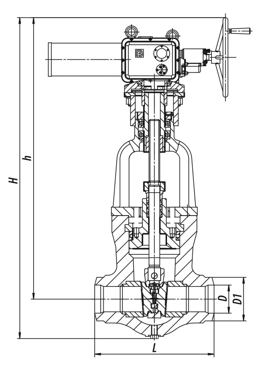 صمام بوابة 1126-150-ЭЧ للتحكم في الماء والبخار