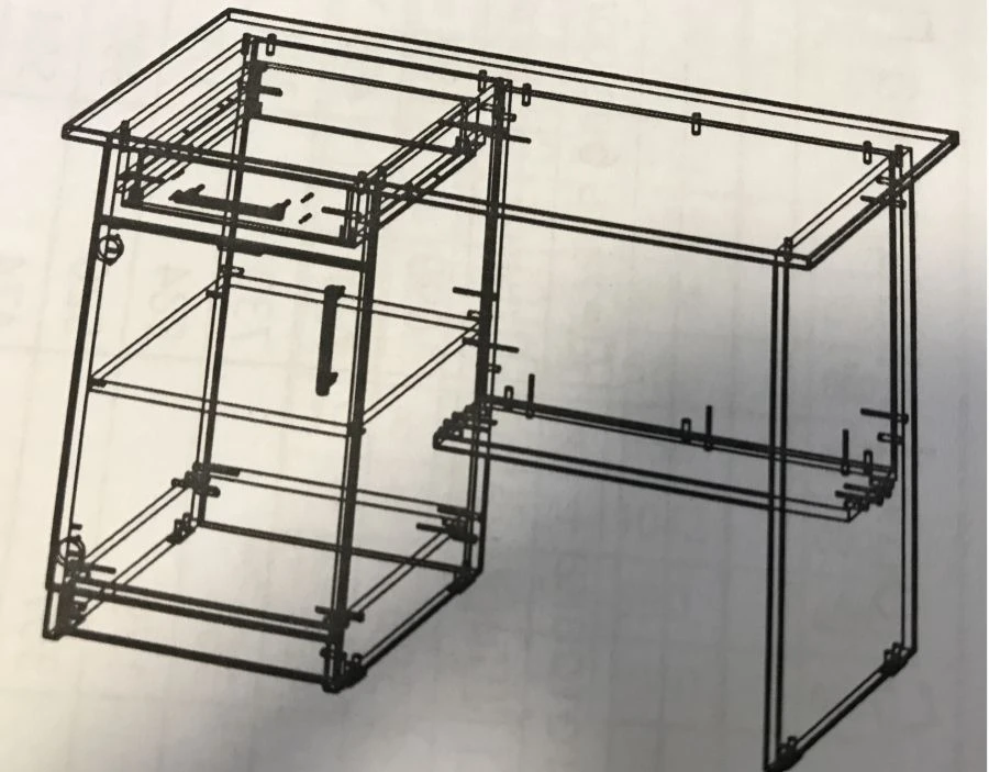 Educational Table with Closed Shelves, Model 1-T-2