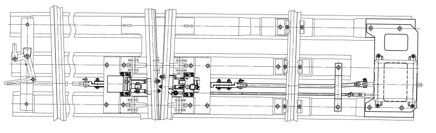 Continuous Surface Electric Drive Switchgear Set VSP-150K for R65 Crossings Model 1/11
