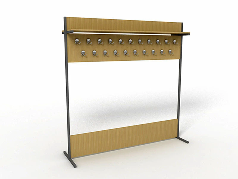 Customizable Coat Rack with Hooks for Upper Garments