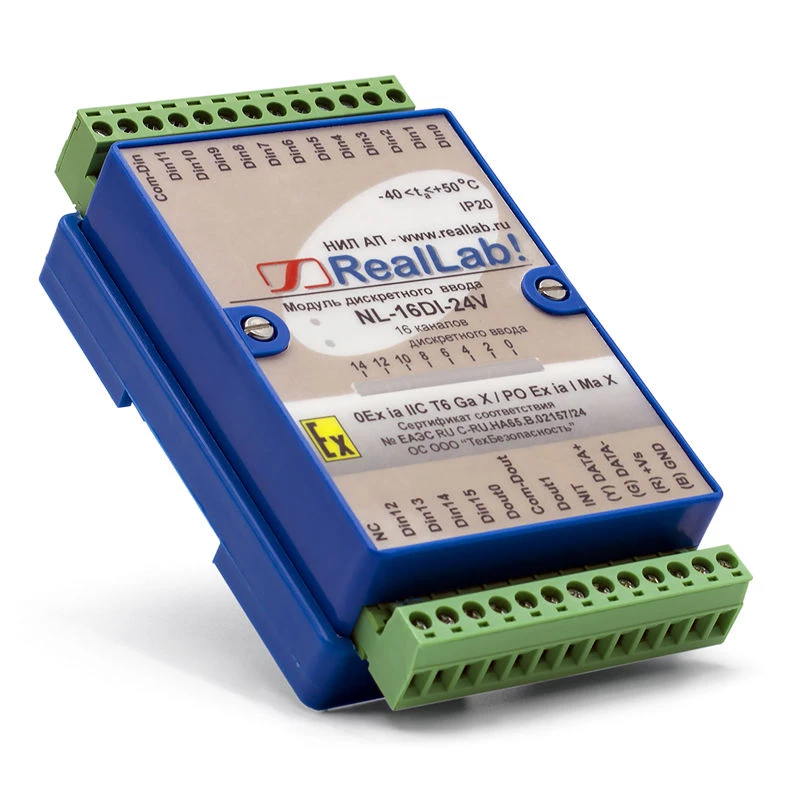 Intrinsically Safe Discrete Input Module NL-16DI-24V