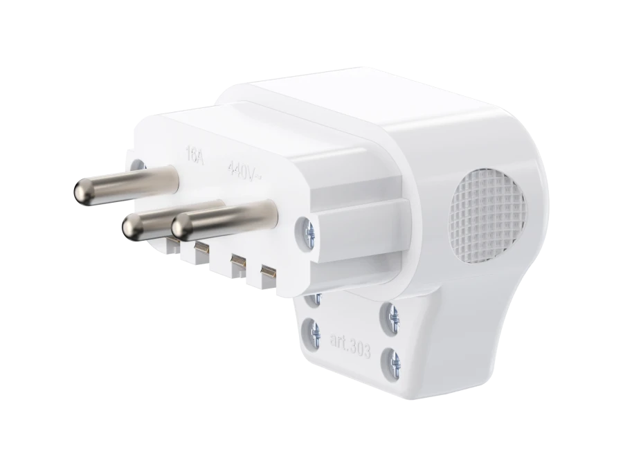 Caduceus Aling Electrical Connection Plug 3P+E, 16A, 440V, White, Art. 303.0