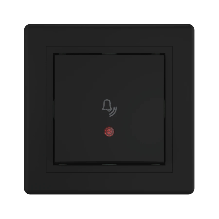 Caduceus Aling Prestige Hidden Installation Push Button Switch with Indicator 10A, 250V, Black (Soft Touch), Model 610