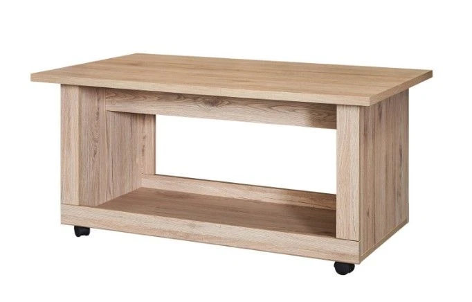 Wooden Coffee Table on Wheels