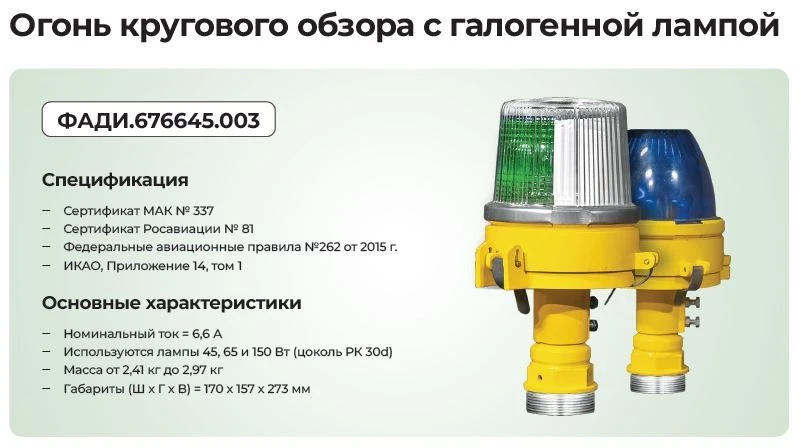 Halogen Circular Overview Light for Aircraft Landing and Takeoff