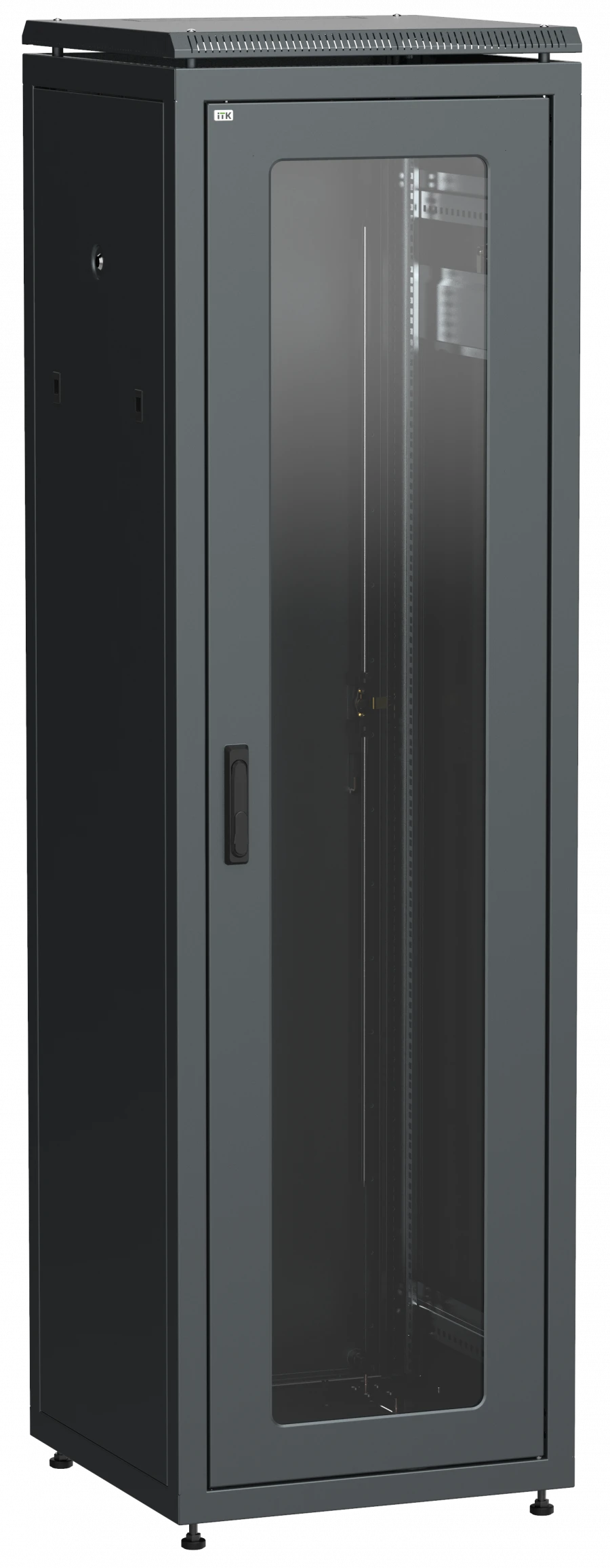 خزانة الشبكة 19" LINEA N 47U 600x800 مم باب زجاجي أمامي، خلفية معدنية - LN05-47U68-GM