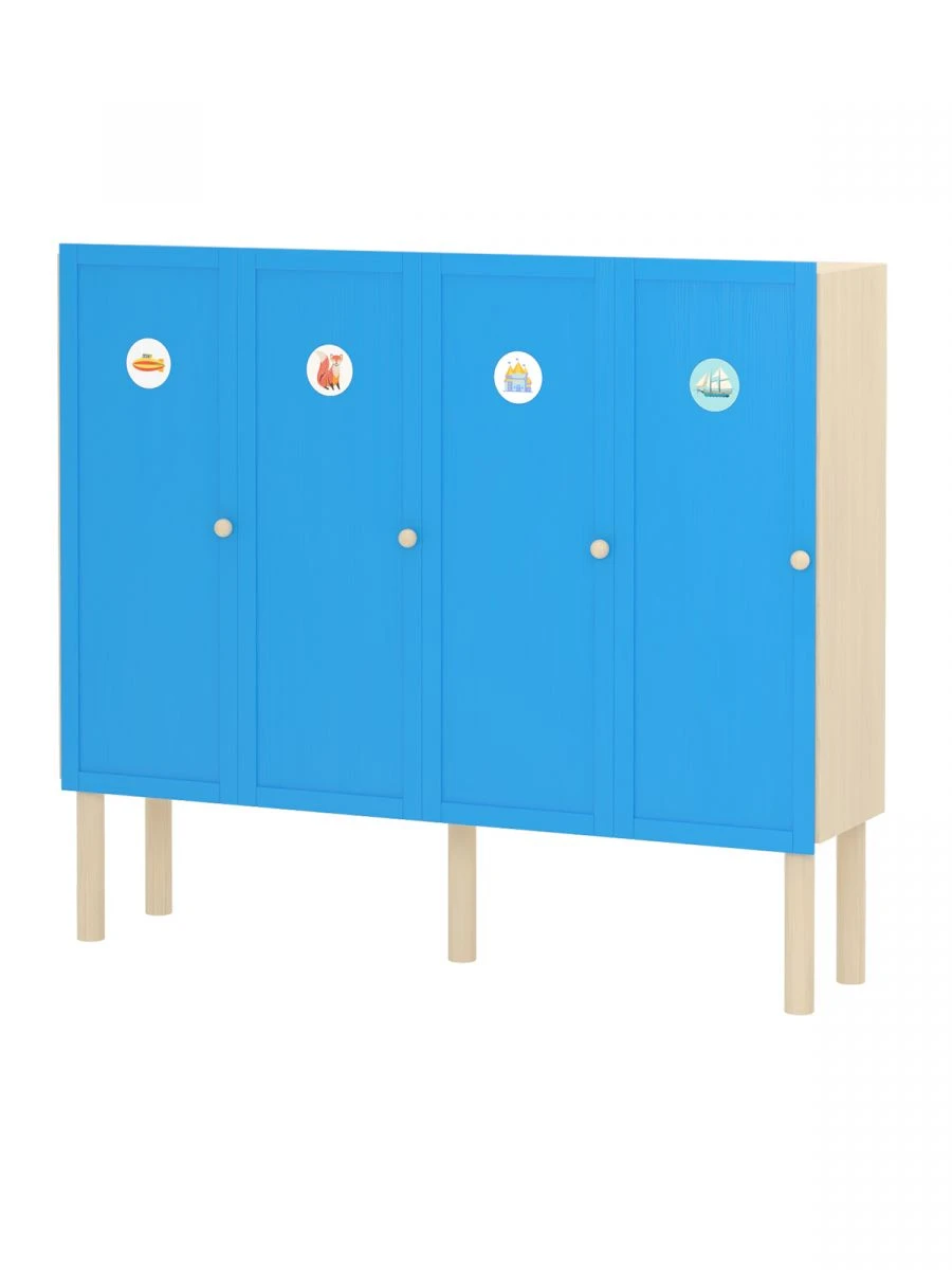 Locker for Changing Room with 4 Sections - Blue