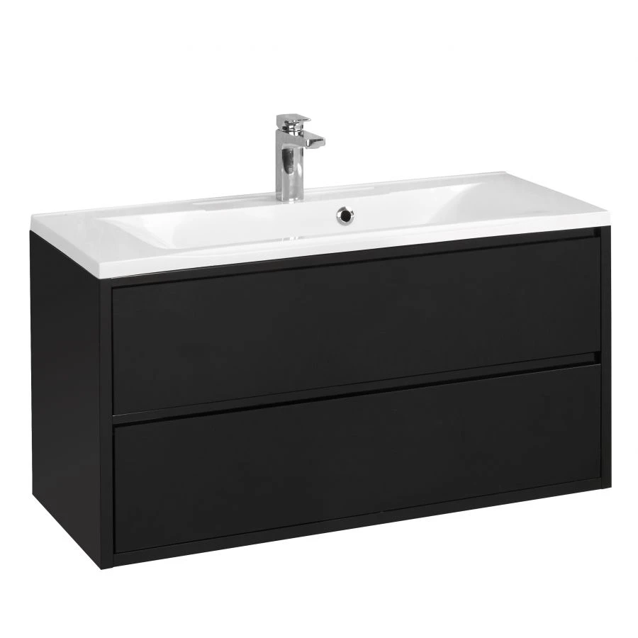 Aquaton Rimini 100 Black Sink Cabinet 1A134501RN9501.A134.5.01R.N95.0