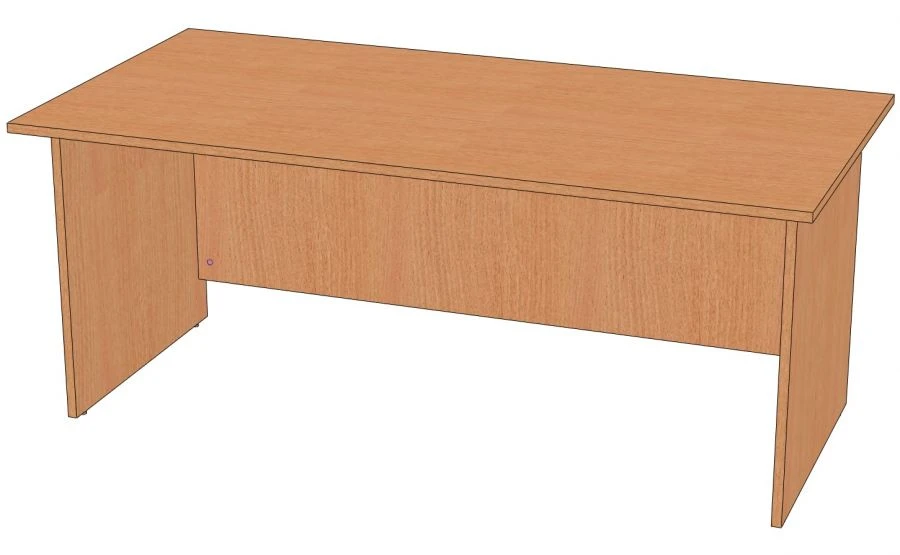 Executive Desk with Rectangular Top and Side Supports, Model STR