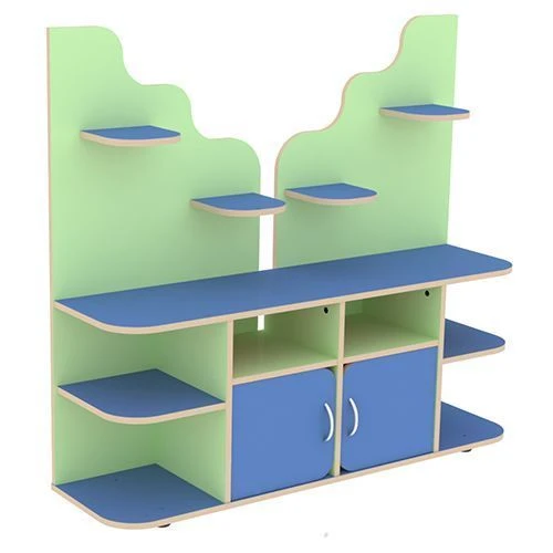 Children's Nature Corner Shelf with Two-Door Cabinet