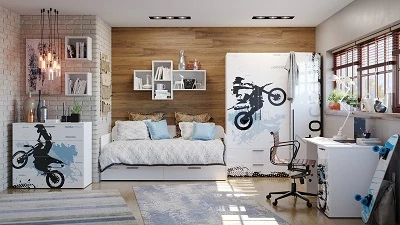 LD 535.020.000 "Motocross" Single-leaf cupboard Type 2 (Grey silk)