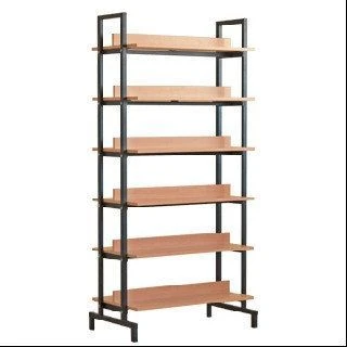 Double-Sided Office Shelving Unit with Metal Frame