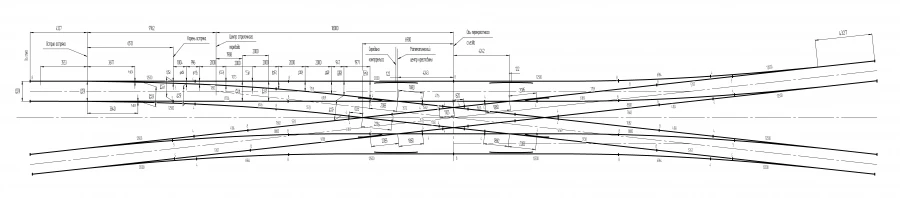 Cross Turnout R50 Type 2/9 for Urban Metro 1520mm Gauge