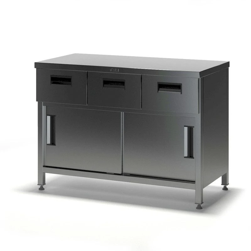 Food Preparation Table SGDК-1 Stainless Steel with Doors and Drawers