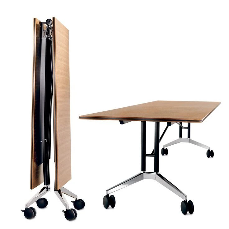 Foldable Office Table with Metal Frame by Edelwood