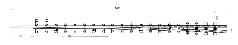 UIC60 Type Rail with Point for Switches 1/9 (Project MSZ.8366.11.000/-01/-02/-03)