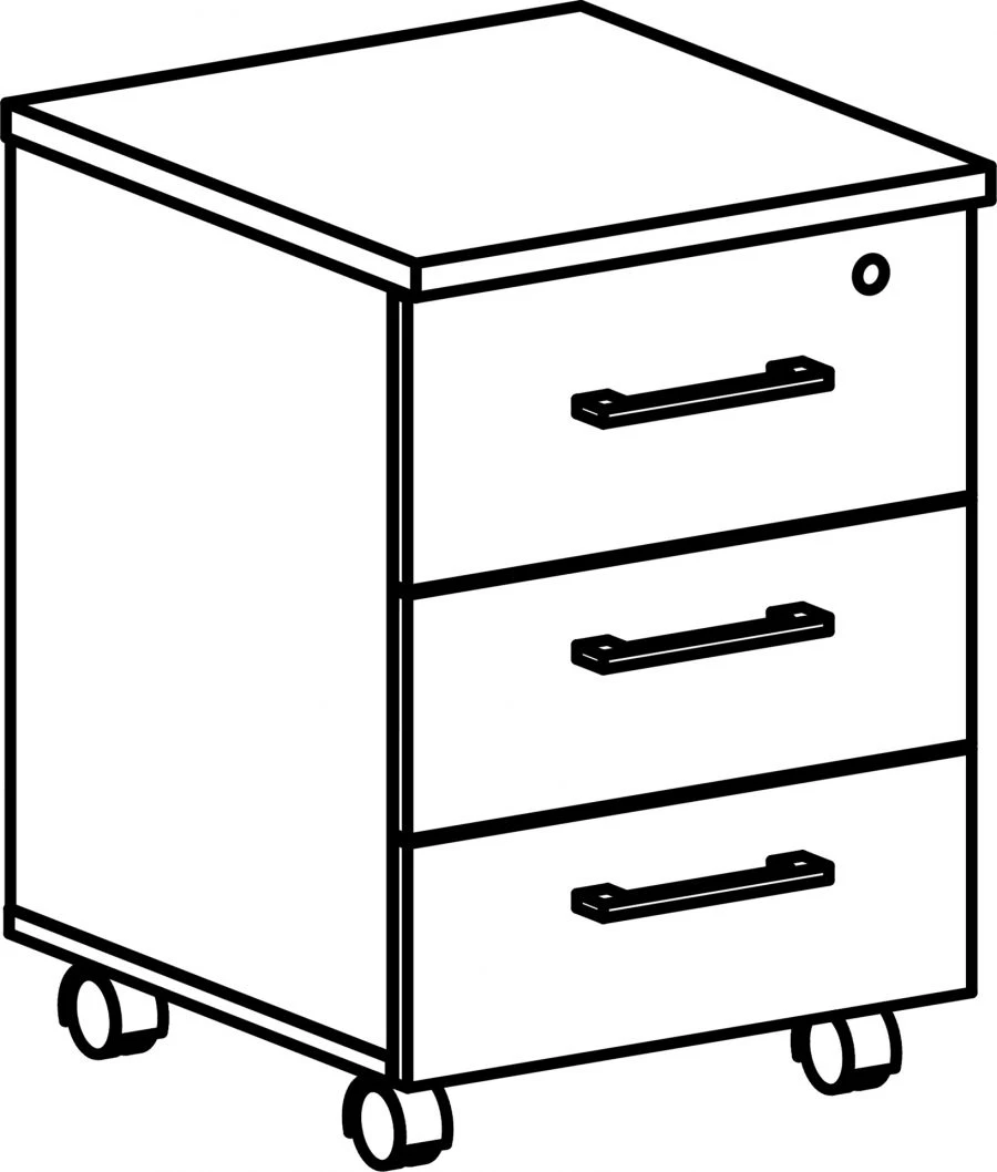 Mobile Cabinet on Wheels with Central Lock, Model 10 300