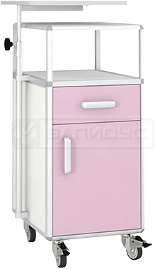 Nightstand with Swing Door, Drawer, and Rotating Table - TPB-1KN