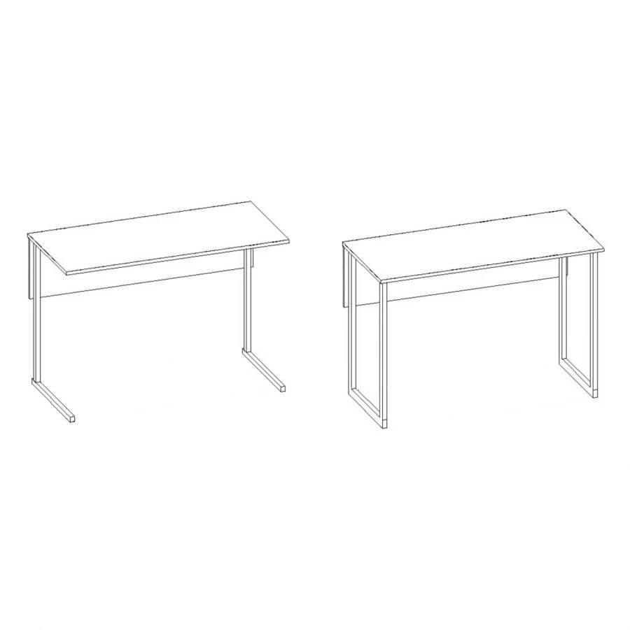 مكتب طلابي بقاعدة معدنية وسطح لاميني