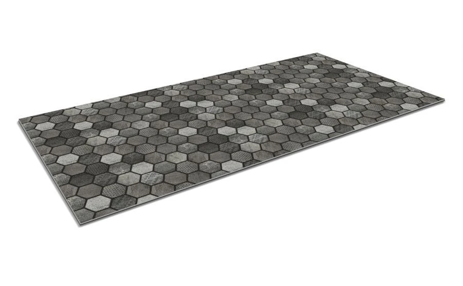 Absorbent Cut-Out Entrance Mat SHAHINTEX DIGITAL PRINT (15) "Mosaic" 120x250 Grey