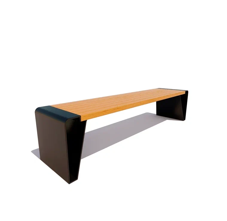 بنش بايكال بإطار فولاذي ومقعد خشبي، طراز 77176