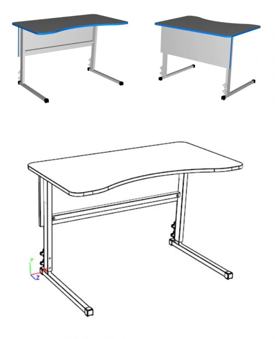 Adjustable Work Desk for Students with Cerebral Palsy, Model R.N. 3-7