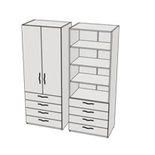 خزانة خشبية للمؤسسات التجارية 800x600x2000 مم طراز ش-10