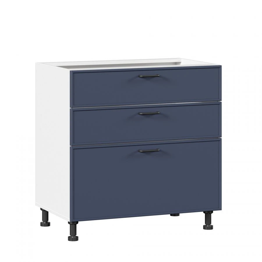 Indigo LD.298850.000 Luxury Kitchen Cabinet Front Set with 3 Drawers (Dark Blue)