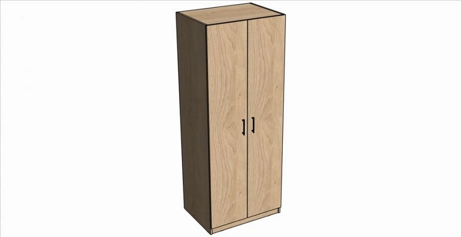 AR03.2 Clothes and linen cupboard "Adele", 800x2050x600 (black, chrome)