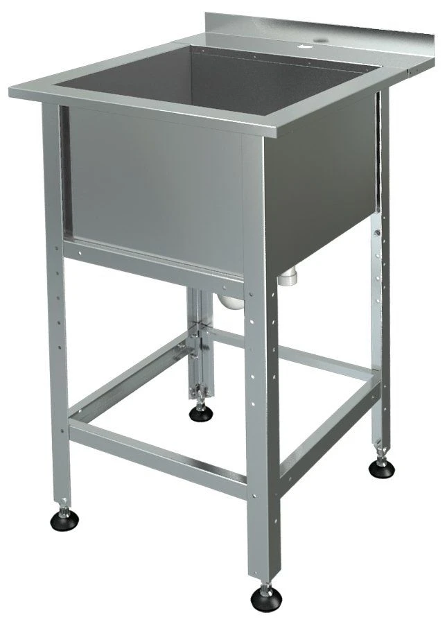 حوض فولاذي مقاوم للصدأ مع حافة МБ-1-0.45-0.8/0.8 (AISI 430)