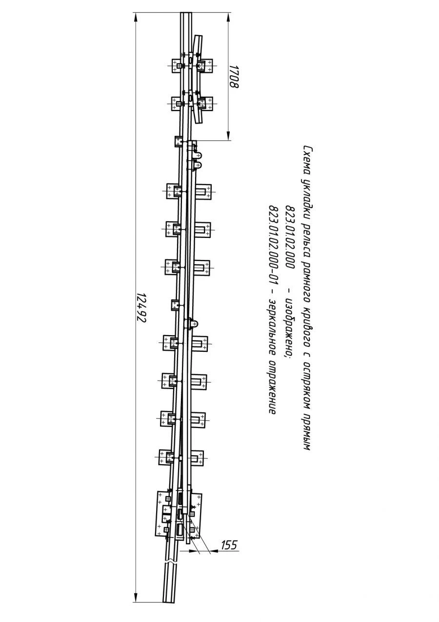 R65 Type Rail with Switch Blade, Model 1/6 (Project 823.01.02.000/-01)