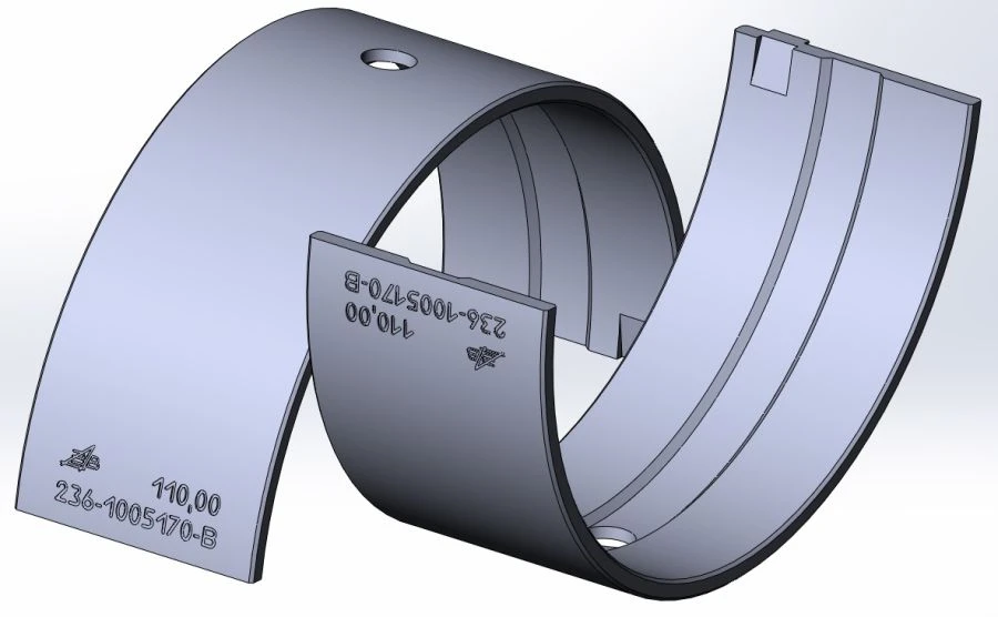 Upper Crankshaft Bearing Insert DZW.236-1005170-V