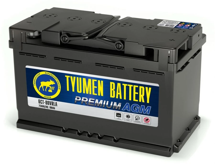 Lead Starter Battery TYUMEN BATTERY 6СТ-80VRLA-R