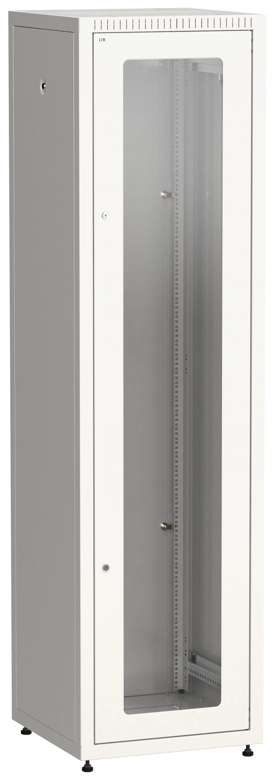 خزانة LINEA E الأرضية 33U 600x600 مم مع بابين - زجاج ومعدن، الموديل LE35-33U66-GM