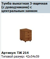Prestige Rolling Cabinet with 3 Drawers and Central Lock TЖ 214