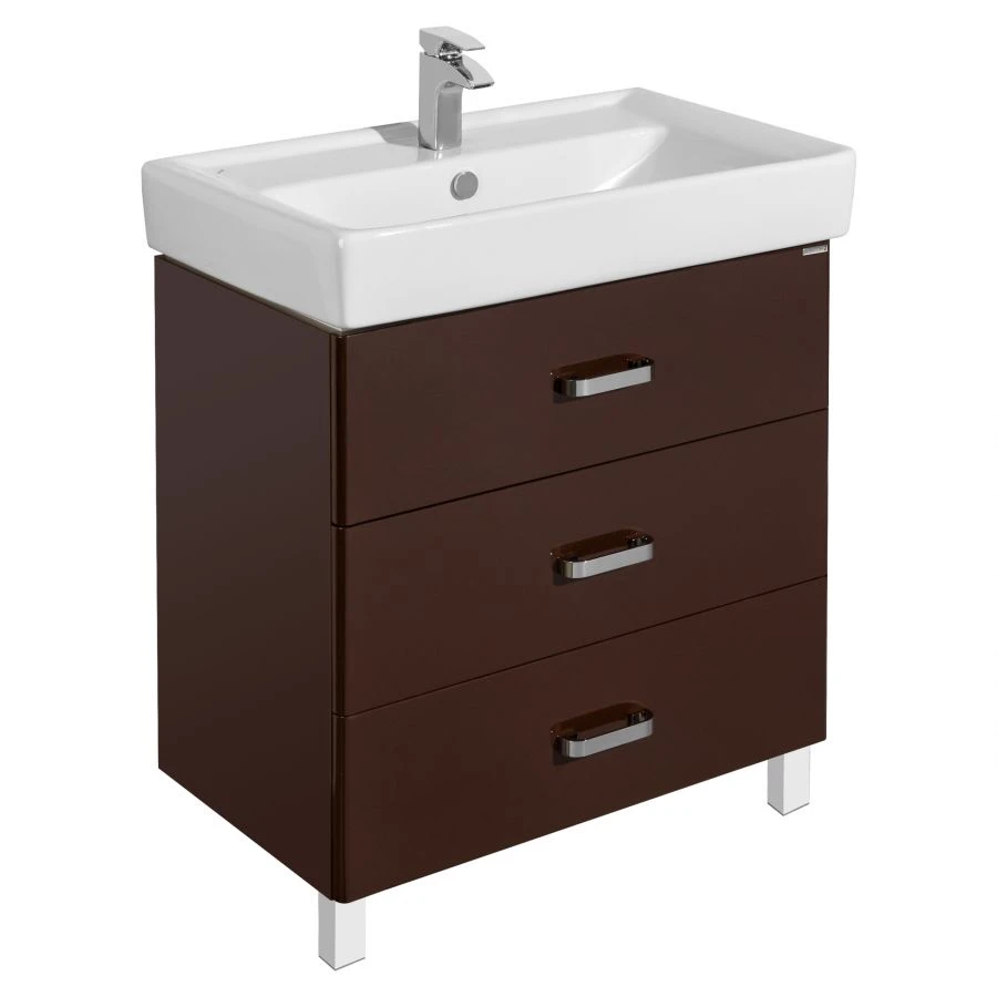 Modern Bathroom Vanity Cabinet Aquaton Amerina 80M Dark Brown