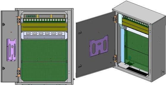 خزانة توزيع معززة مثبتة على الحائط 19" 6U - SHRN-6U-265-WBB