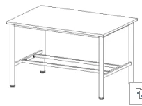 Durable Work Table with Lower Frame 1200x800x800mm