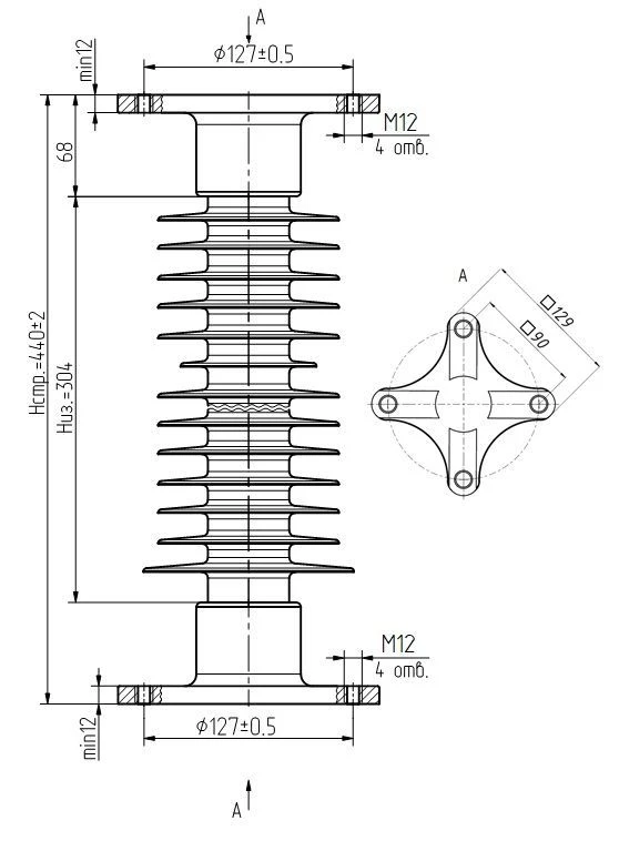 Polymer Insulator for Outdoor Installation OCK 12.5-35-B02-3 UHL1