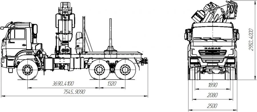 Forestry Transport Truck with Crane 5908DL