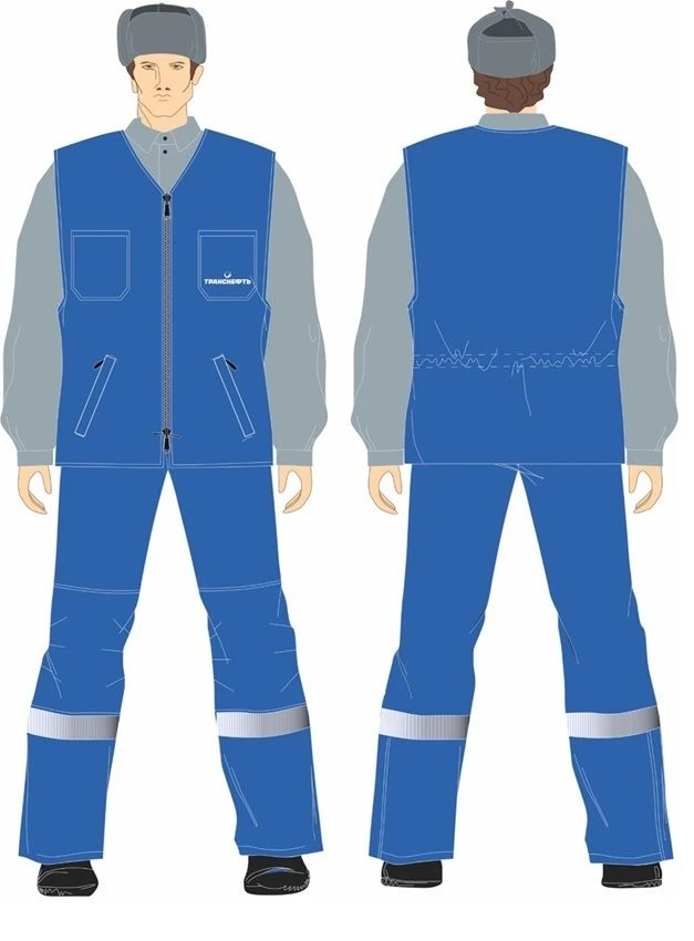 Insulated Men's Vests Type A and B for Transneft Workers