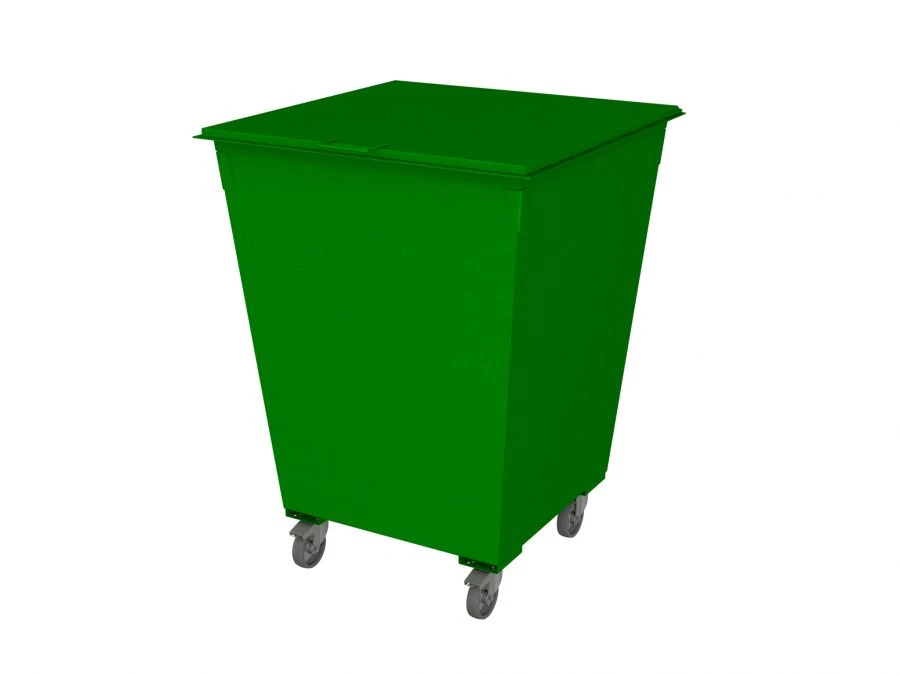 Waste Container 0.75 m³ with Hinged Lid and Wheels 125