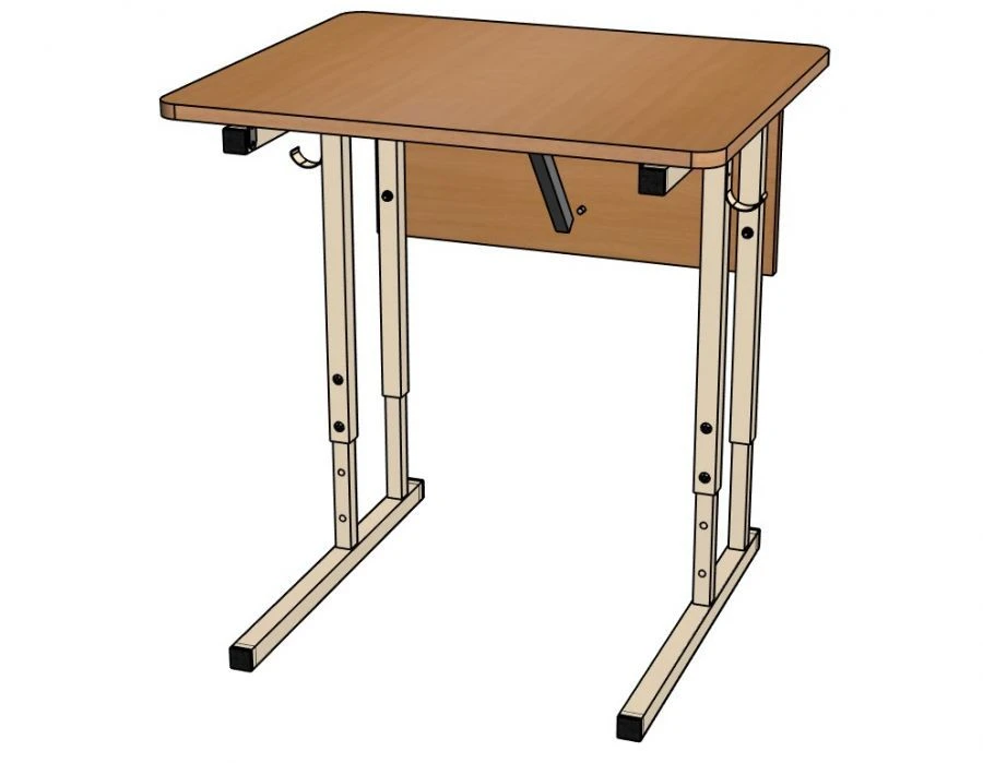 School Desk Single Seat with Height Adjustment and Rounded Corners Model SU08