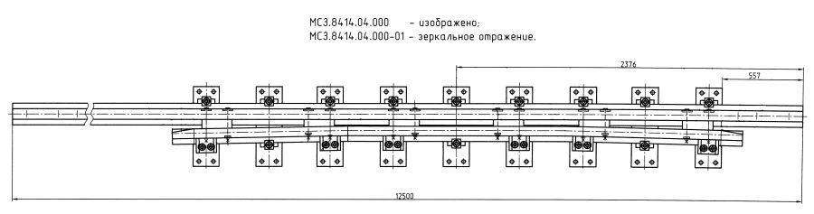 سكة تقاطع مع سكة مضادة (مشروع MSZ.8414.04.000/-01)