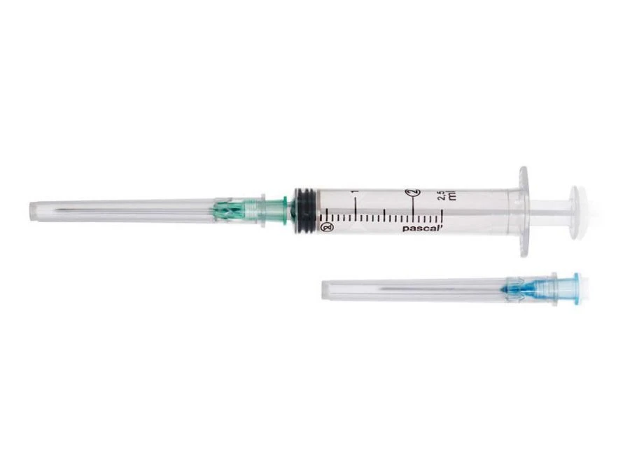 Sterile Single-Use Three-Component Luer Injection Syringe 2ml with Two Needles