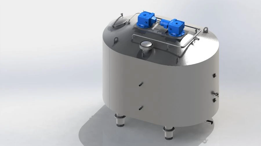 خزان تخزين الجبن مع غلاف تبادل الحرارة والعزل