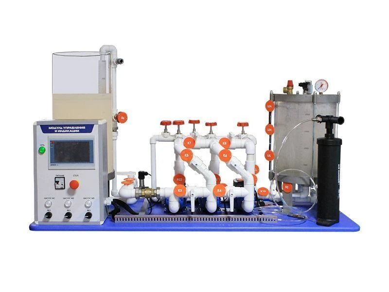 مجموعة المعدات التعليمية للمختبر حول مبادئ عمل محطات الضخ УП5908